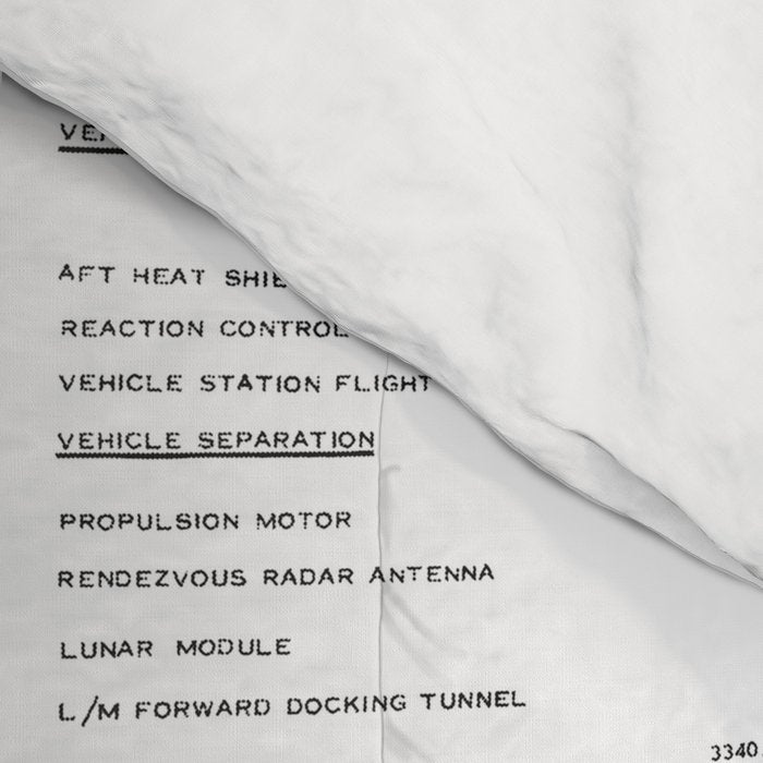 Apollo 11 Saturn V Blueprint in High Resolution (white) Comforter Gallery Image 4