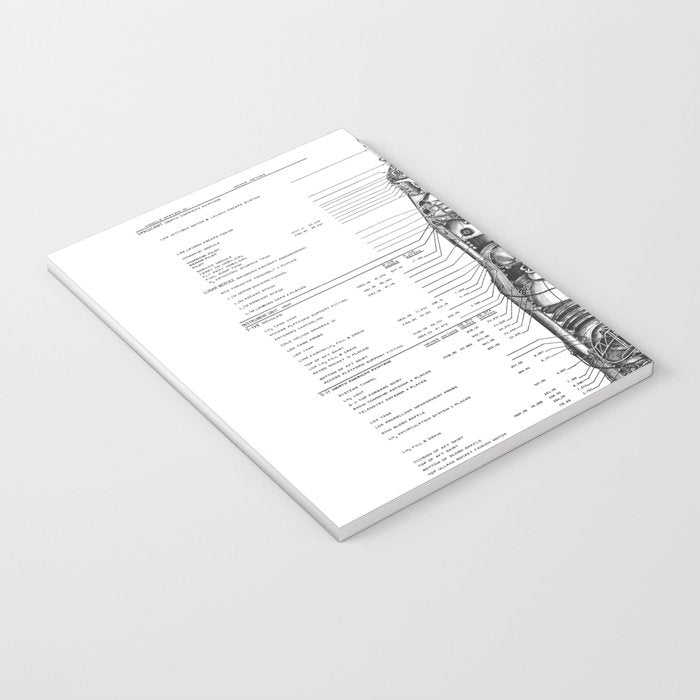 Apollo 11 Saturn V Blueprint in High Resolution (white) Notebook Gallery Image 3