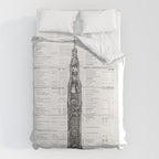 Apollo 11 Saturn V Blueprint in High Resolution (white) Duvet Cover Gallery Image 6
