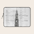 Apollo 11 Saturn V Blueprint in High Resolution (white) Laptop Sleeve Gallery Image 1