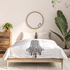 Apollo 11 Saturn V Blueprint in High Resolution (white) Comforter Gallery Image 3