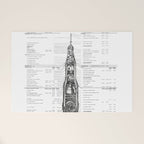 Apollo 11 Saturn V Blueprint in High Resolution (white) Welcome Mat Gallery Image 1