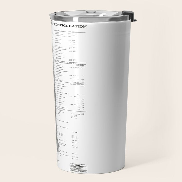 Apollo 11 Saturn V Blueprint in High Resolution (white) Travel Mug Gallery Image 2