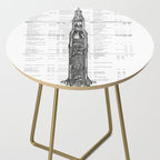 Apollo 11 Saturn V Blueprint in High Resolution (white) Side Table Gallery Image 2
