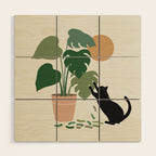 Cat and Plant 13: The Making of Monstera Wood Wall Art Gallery Image 1