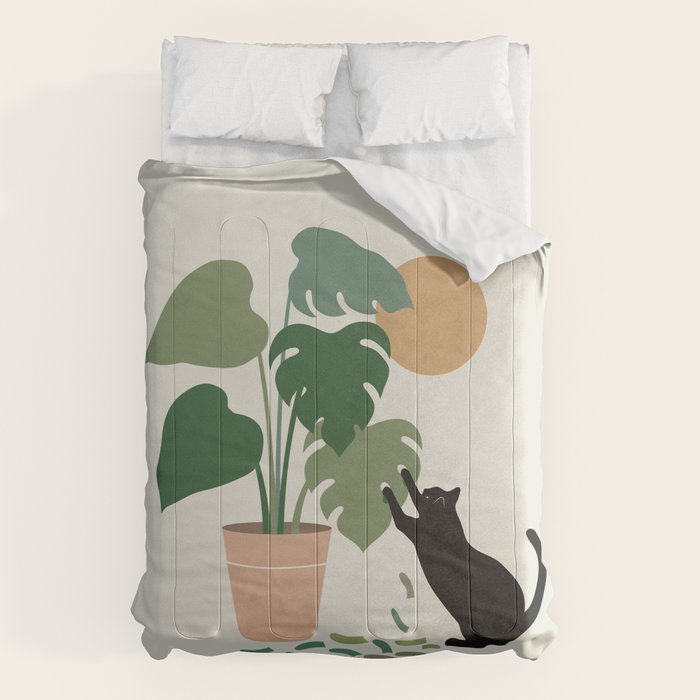 Cat and Plant 13: The Making of Monstera Comforter Gallery Image 1