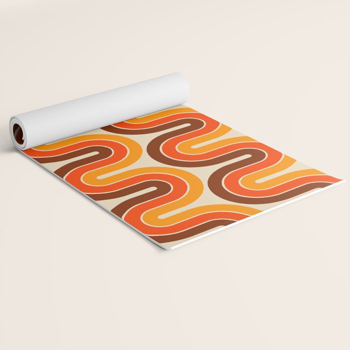 70s Retro Vintage Style 821 Autumn Yoga Mat Gallery Image 2