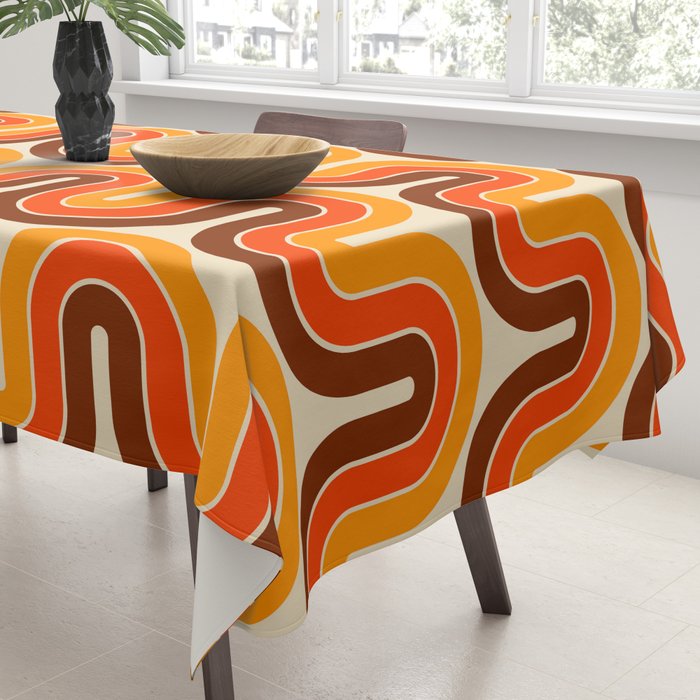 70s Retro Vintage Style 821 Autumn Tablecloth Gallery Image 3