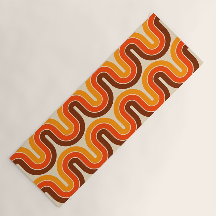 70s Retro Vintage Style 821 Autumn Yoga Mat Gallery Image 1