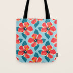 Tropical hibiscus summer flower art pattern Tote Bag Gallery Image 1