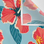 Tropical hibiscus summer flower art pattern Wall Tapestry Gallery Image 3