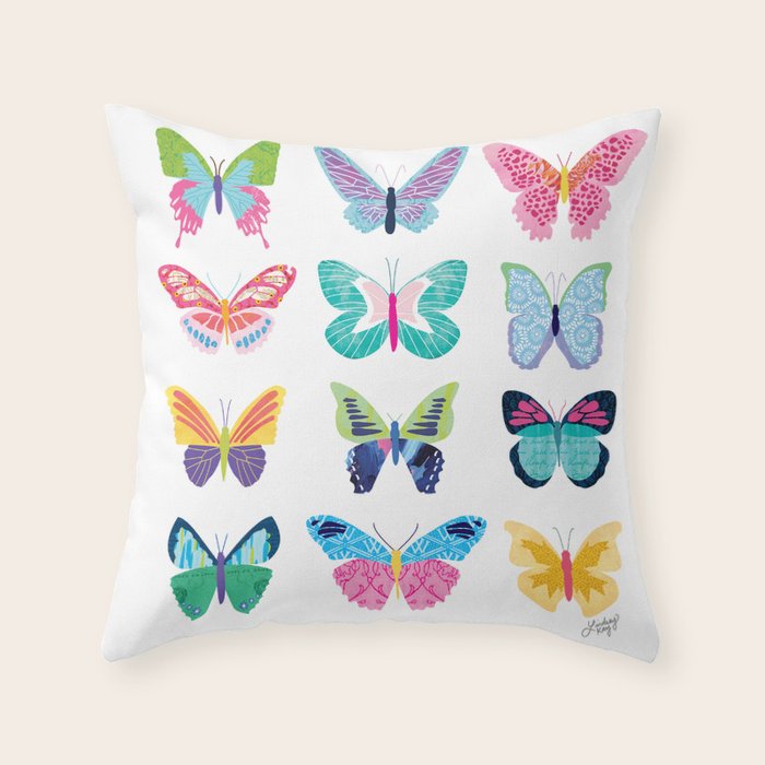 Colorful Butterflies  Throw Pillow Gallery Image 6