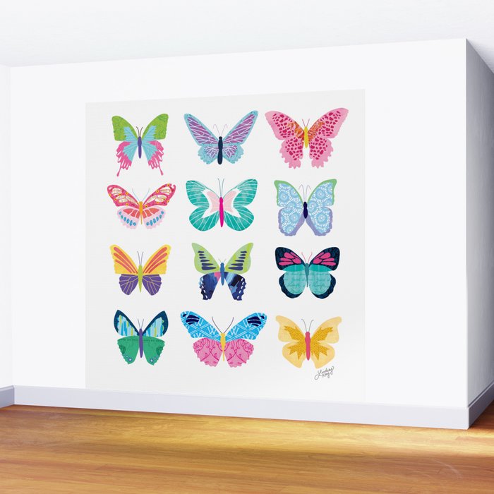 Colorful Butterflies  Wall Mural Gallery Image 2