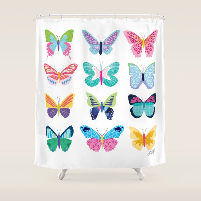 Colorful Butterflies  Shower Curtain Gallery Image 1