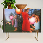Classical Magic Realism Masterpiece 'Garden Party' by George Tooker Credenza Gallery Image 1