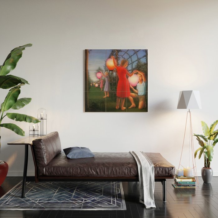 Classical Magic Realism Masterpiece 'Garden Party' by George Tooker Wood Wall Art Gallery Image 2