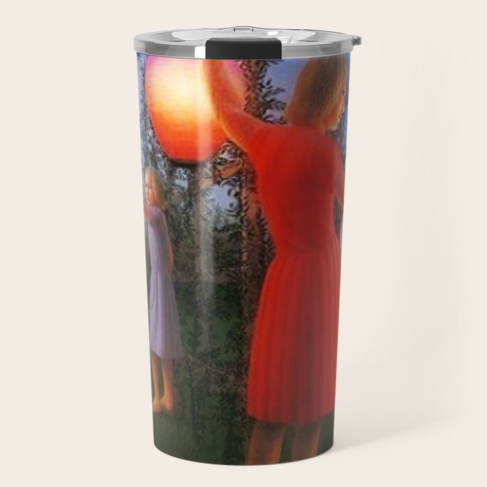 Classical Magic Realism Masterpiece 'Garden Party' by George Tooker Travel Mug Gallery Image 1