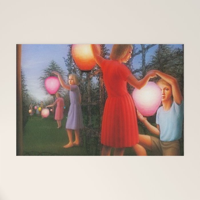 Classical Magic Realism Masterpiece 'Garden Party' by George Tooker Welcome Mat Gallery Image 1