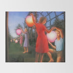 Classical Magic Realism Masterpiece 'Garden Party' by George Tooker Throw Blanket Gallery Image 2