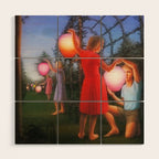 Classical Magic Realism Masterpiece 'Garden Party' by George Tooker Wood Wall Art Gallery Image 1