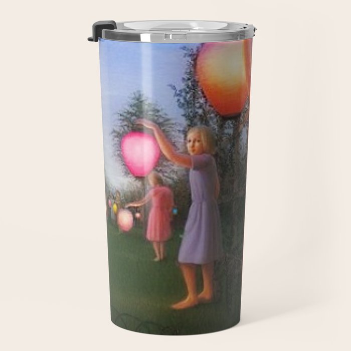 Classical Magic Realism Masterpiece 'Garden Party' by George Tooker Travel Mug Gallery Image 3
