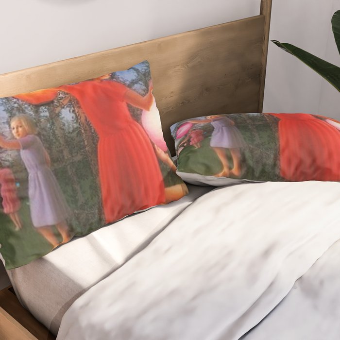 Classical Magic Realism Masterpiece 'Garden Party' by George Tooker Pillow Sham Gallery Image 2