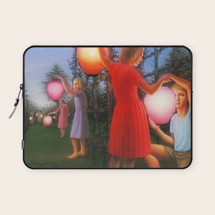Classical Magic Realism Masterpiece 'Garden Party' by George Tooker Laptop Sleeve Gallery Image 1