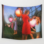 Classical Magic Realism Masterpiece 'Garden Party' by George Tooker Wall Tapestry Gallery Image 4