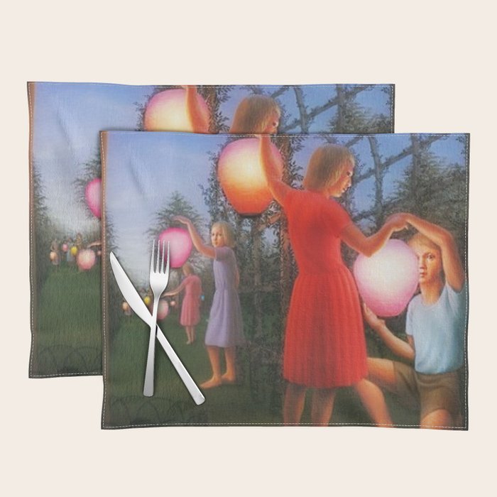 Classical Magic Realism Masterpiece 'Garden Party' by George Tooker Placemat Gallery Image 1