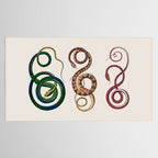 Albertus Seba Three Snakes Illustration  Tablecloth Gallery Image 2
