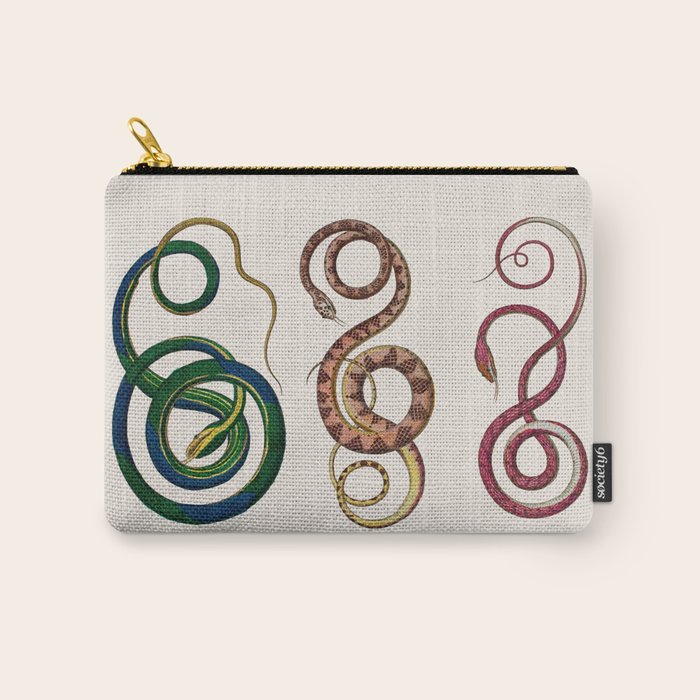Albertus Seba Three Snakes Illustration  Carry All Pouch Gallery Image 1