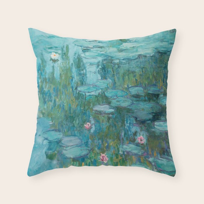 Monet - Water Lilies Throw Pillow Gallery Image 1