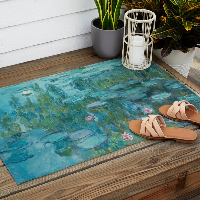 Monet - Water Lilies Outdoor Rug Gallery Image 2
