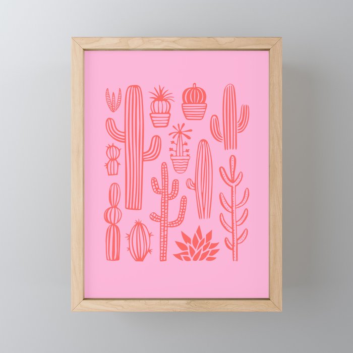 Hand drawn cactus plant art Mini Art Print Gallery Image 1
