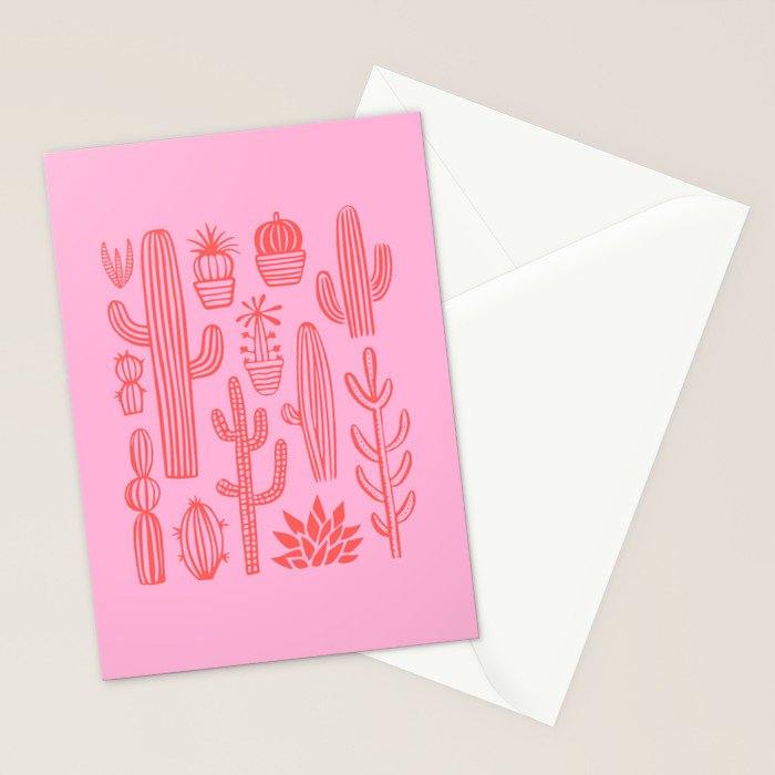 Hand drawn cactus plant art Stationery Card Gallery Image 2