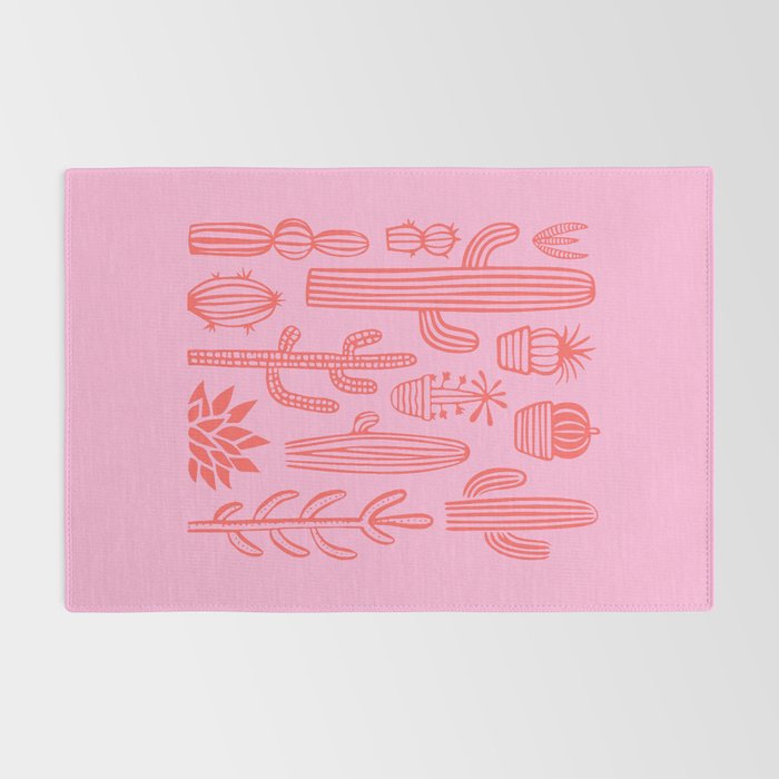 Hand drawn cactus plant art Rug Gallery Image 2