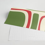 Palm Springs Mid Century Modern Abstract Pattern in Retro Christmas Green Red Cream Wrapping Paper Gallery Image 2