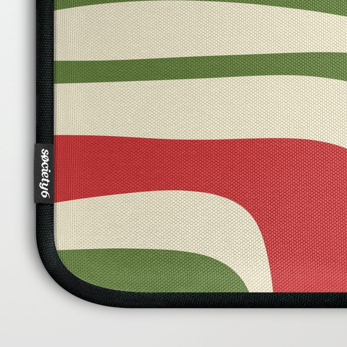 Palm Springs Mid Century Modern Abstract Pattern in Retro Christmas Green Red Cream Laptop Sleeve Gallery Image 3