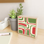 Palm Springs Mid Century Modern Abstract Pattern in Retro Christmas Green Red Cream Mini Art Print Gallery Image 2