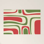 Palm Springs Mid Century Modern Abstract Pattern in Retro Christmas Green Red Cream Welcome Mat Gallery Image 1