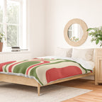Palm Springs Mid Century Modern Abstract Pattern in Retro Christmas Green Red Cream Duvet Cover Gallery Image 2