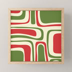 Palm Springs Mid Century Modern Abstract Pattern in Retro Christmas Green Red Cream Mini Art Print Gallery Image 1