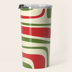 Palm Springs Mid Century Modern Abstract Pattern in Retro Christmas Green Red Cream Travel Mug Gallery Image 3