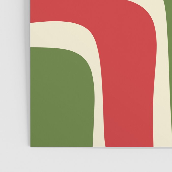 Palm Springs Mid Century Modern Abstract Pattern in Retro Christmas Green Red Cream Poster Gallery Image 3