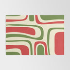 Palm Springs Mid Century Modern Abstract Pattern in Retro Christmas Green Red Cream Rug Gallery Image 2