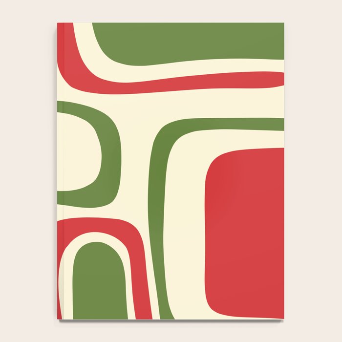 Palm Springs Mid Century Modern Abstract Pattern in Retro Christmas Green Red Cream Notebook Gallery Image 4
