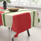 Palm Springs Mid Century Modern Abstract Pattern in Retro Christmas Green Red Cream Tablecloth Gallery Image 3