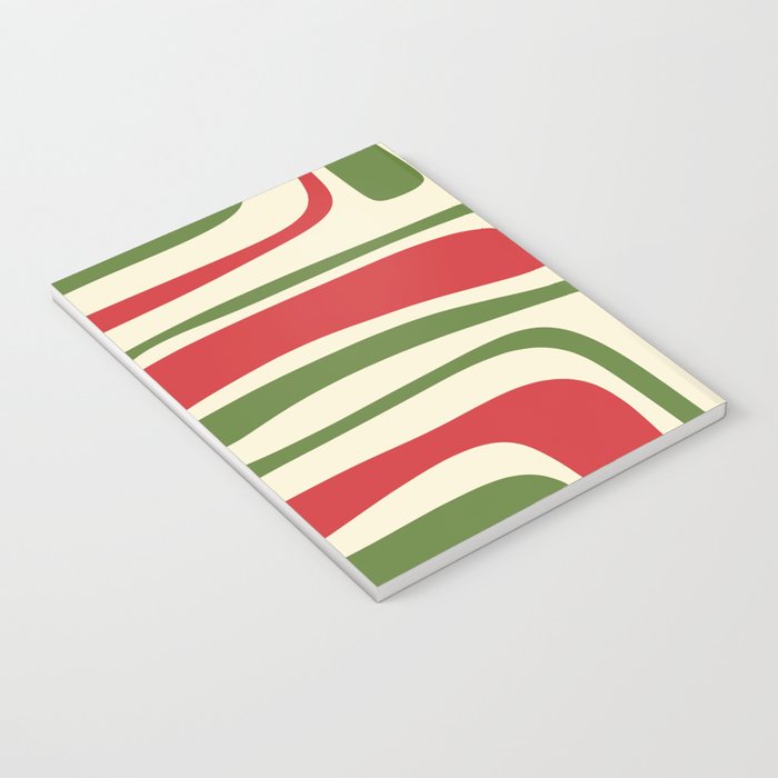 Palm Springs Mid Century Modern Abstract Pattern in Retro Christmas Green Red Cream Notebook Gallery Image 3
