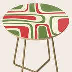 Palm Springs Mid Century Modern Abstract Pattern in Retro Christmas Green Red Cream Side Table Gallery Image 2