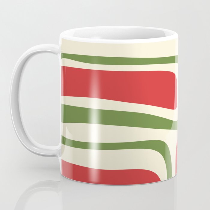 Palm Springs Mid Century Modern Abstract Pattern in Retro Christmas Green Red Cream Coffee Mug Gallery Image 3